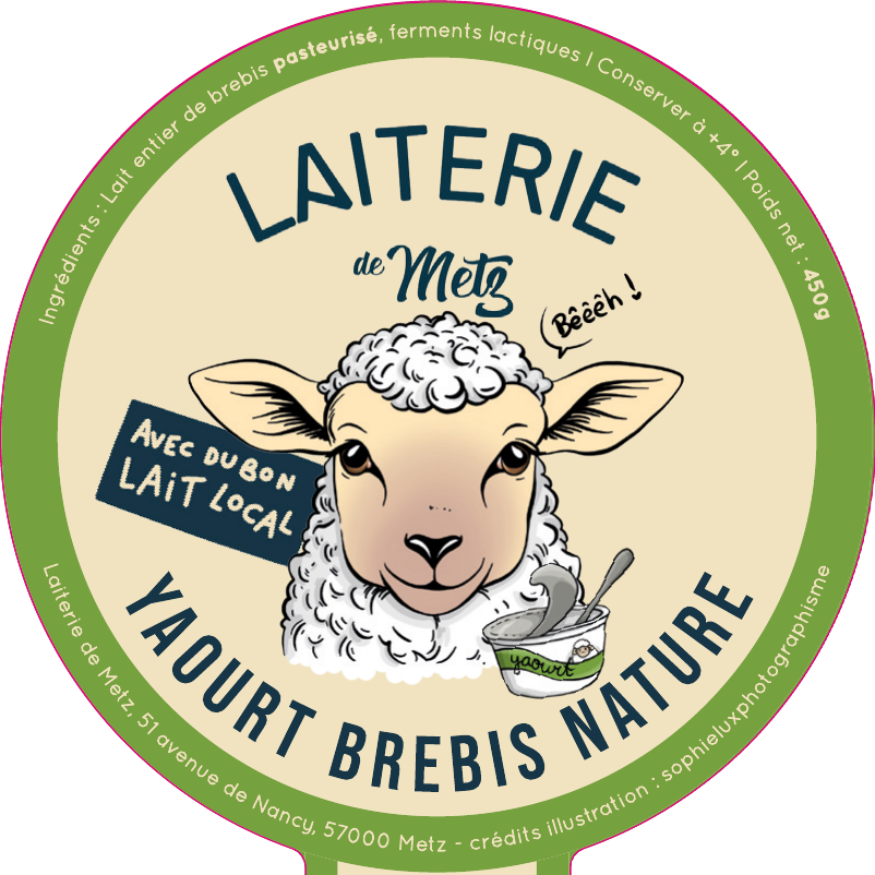 Étiquette Yaourt de Brebis nature — Laiterie de Metz