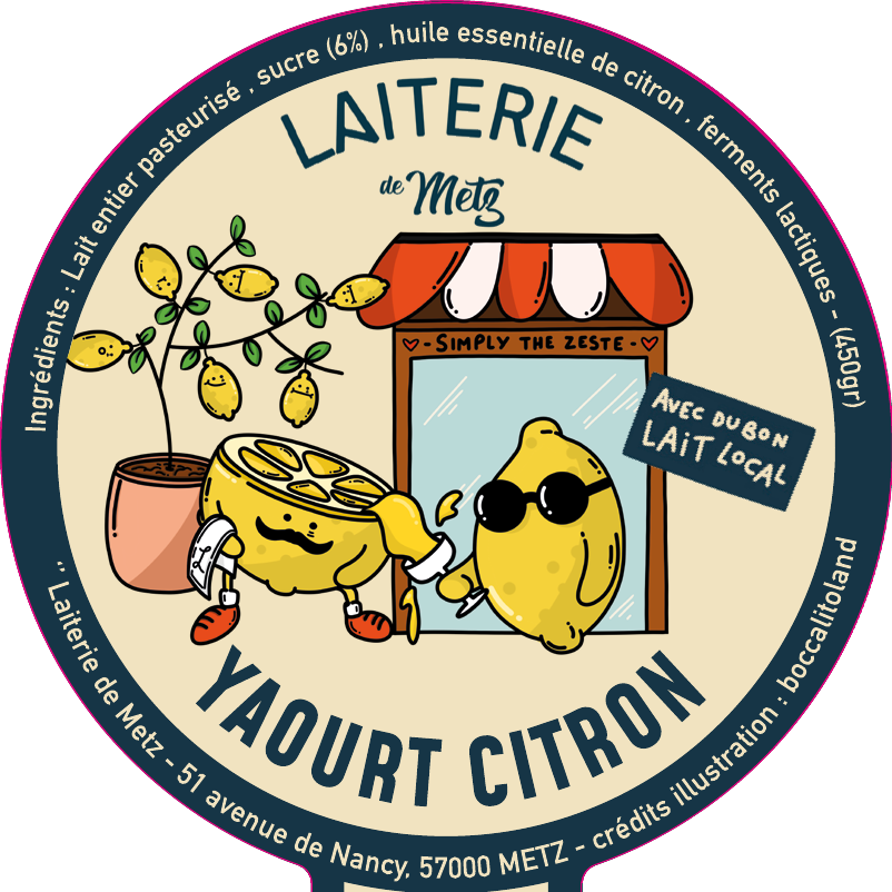 Étiquette Yaourt Citron — Laiterie de Metz