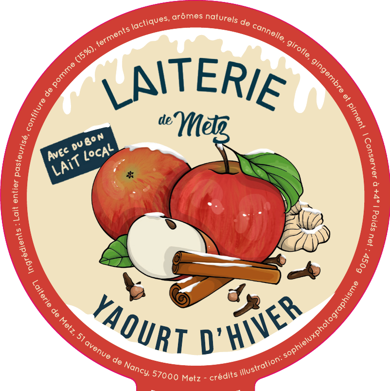 Étiquette Yaourt d'hiver pomme cannelle — Laiterie de Metz