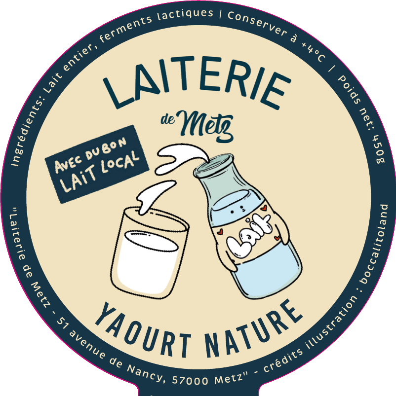 Étiquette Yaourt Nature — Laiterie de Metz